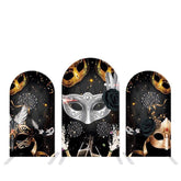 Schwarz Rosen Silber Maske Maskerade Bogen Hintergrund Bausatz